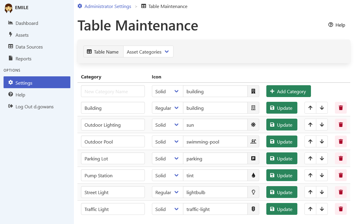 Table Maintenance