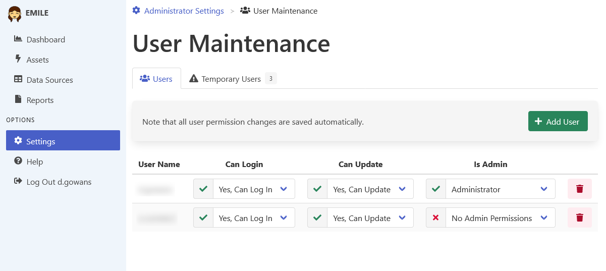 User Maintenance