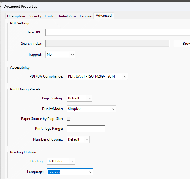 Advanced Document Properties