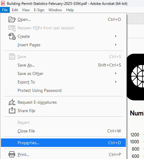 Adobe Acrobat File Menu