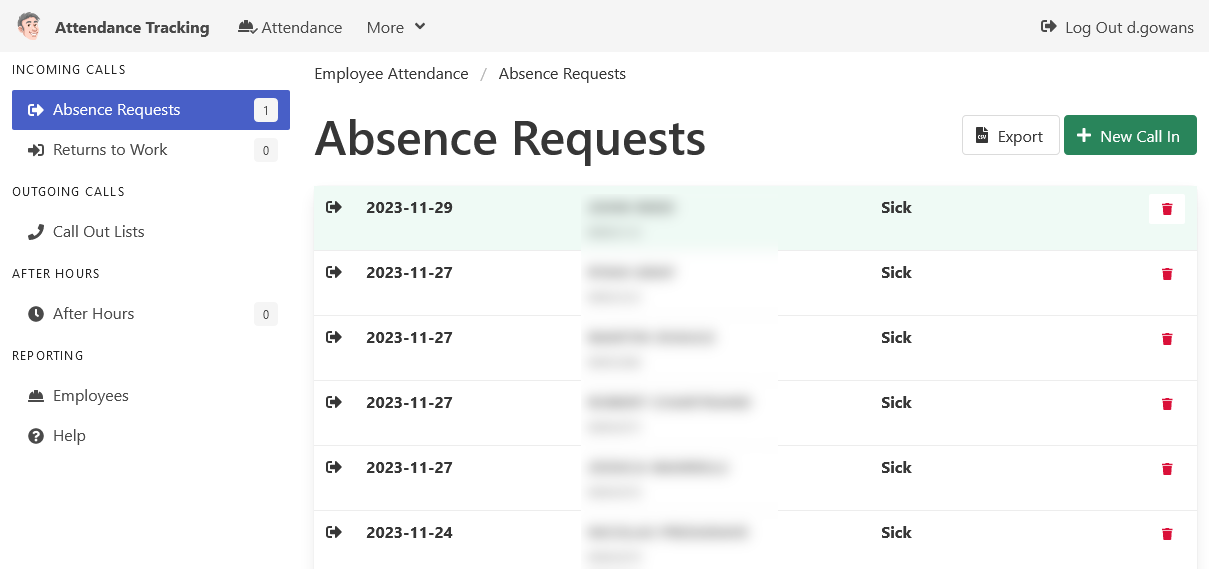 Absence Requests