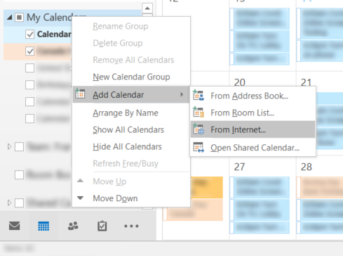 Add Calendar From Internet in Microsoft Outlook