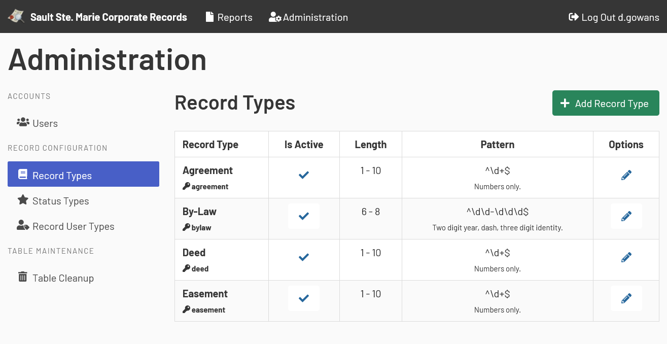 Record Type Administration