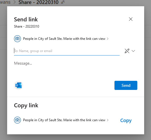 Send Link Dialog