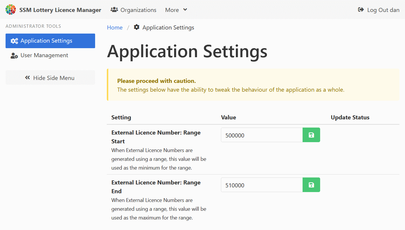 Application Settings