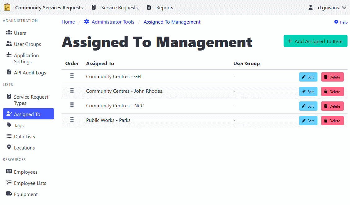 Assigned To Management
