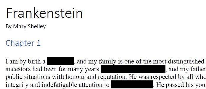 Redacted Frankenstein