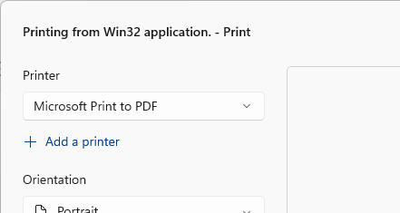 Print to PDF Dialog