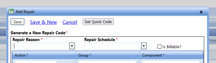 Quick Repair Codes